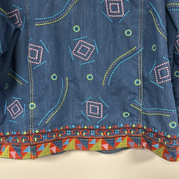Vintage 80s 90s Norm Thompson Funky Embroidered Denim Jacket 1X, EUC! - Picture 10 of 13